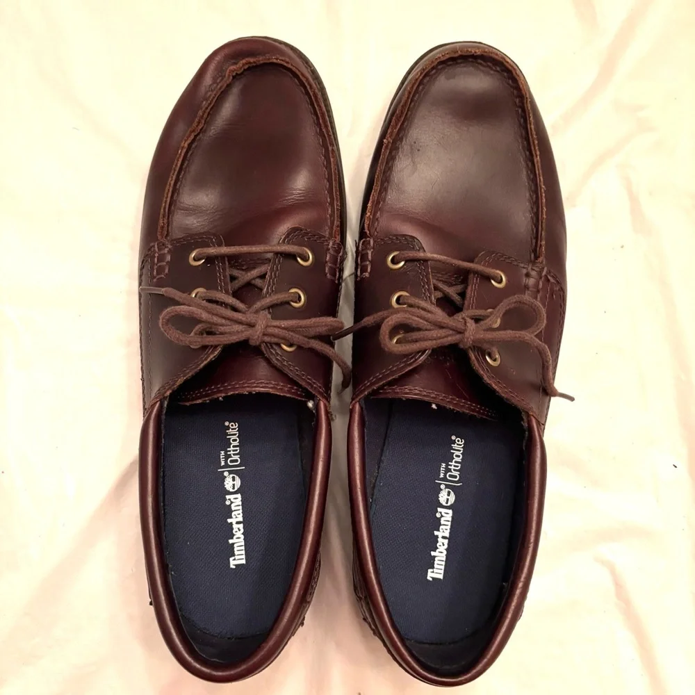 NWOT Timberland Brown leather boat shoes loafers with Ortholite SZ 10